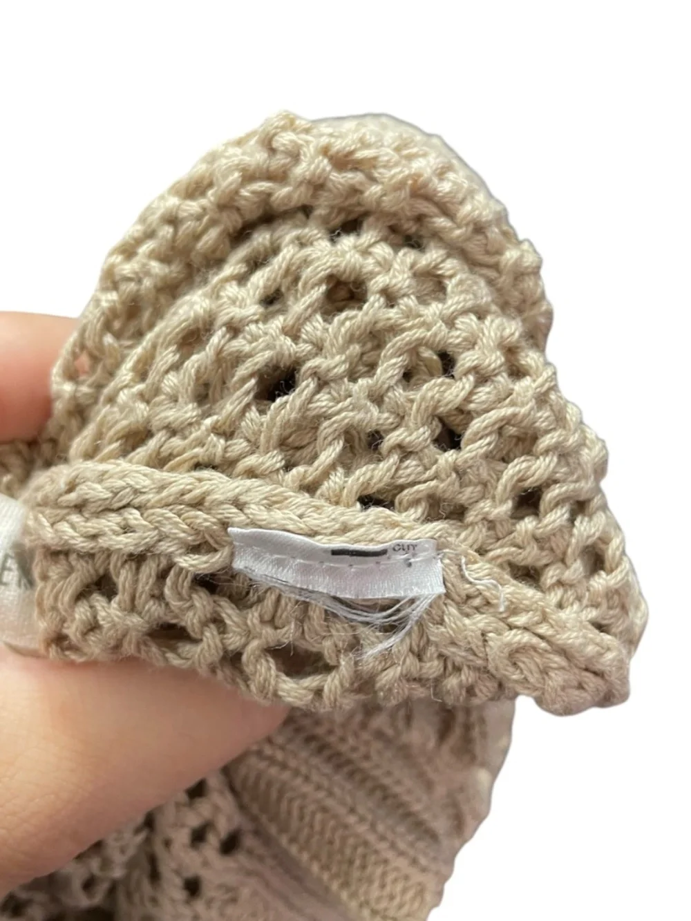Open Knit Hooded Cardigan S Taupe Lagenlook Boho Bohemian Long Sleeve Open Front